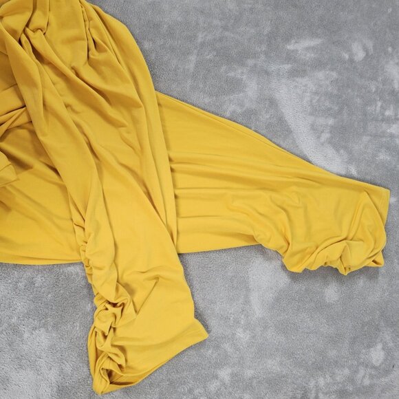 Vanessa Williams Womens Pants 2X Plus Palazzo Pull On Gold Party YEL7E - Picture 4 of 9